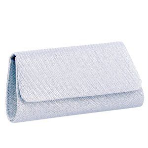 Silver Shimmer Clutch Handbag Crossbody
